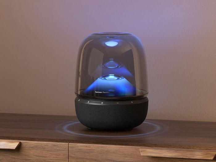 Close-up of Aura Studio 5 mid-range speaker drivers