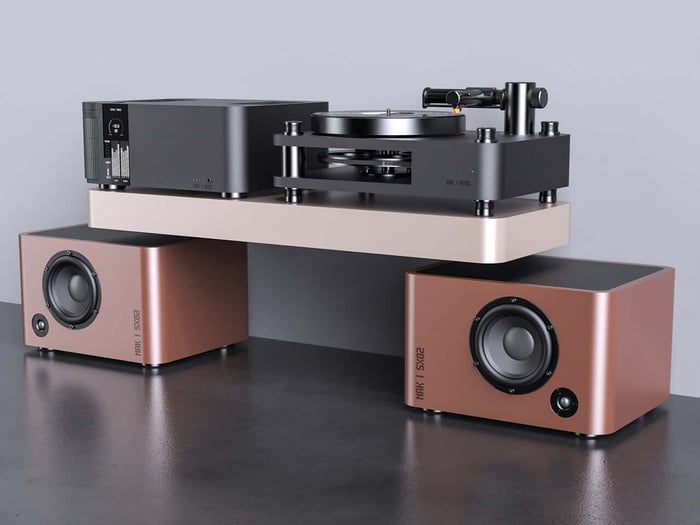 Tactile and colorful hi-fi system stack