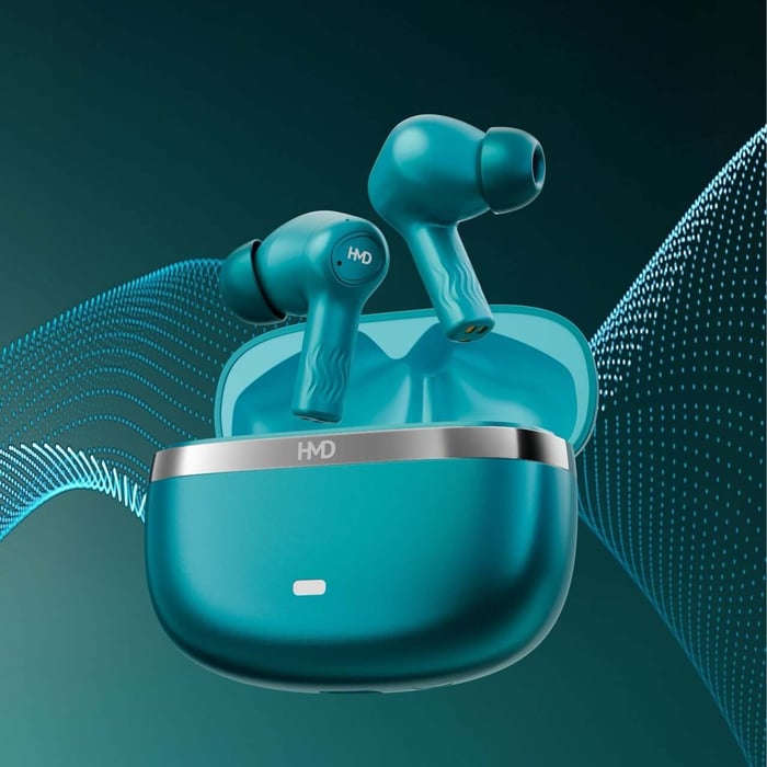 Close-up of HMD DUB X50 Pro earbuds in-ear design