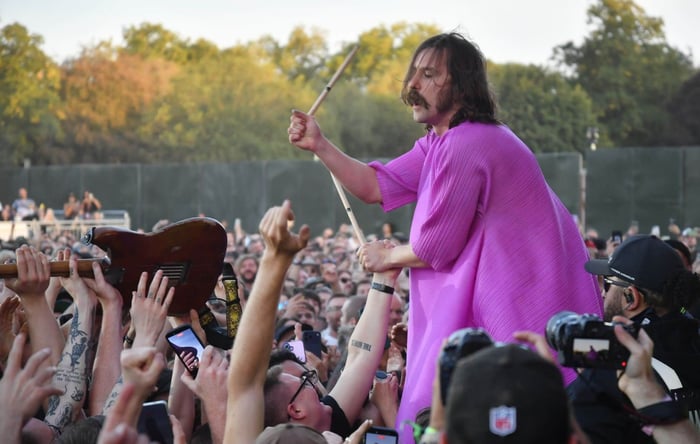 Mark Bowen of IDLES at All Points East 2026 (Photo by Jim Dyson/Getty Images)
