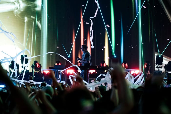 Wide shot of the Sphere’s immersive stage environment
