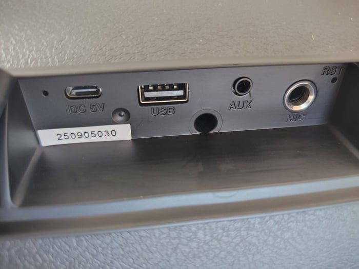 Back panel showing ports
