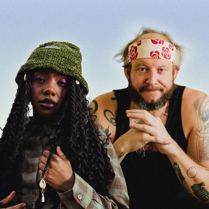 Dua Saleh and Bon Iver's Justin Vernon in a creative session.