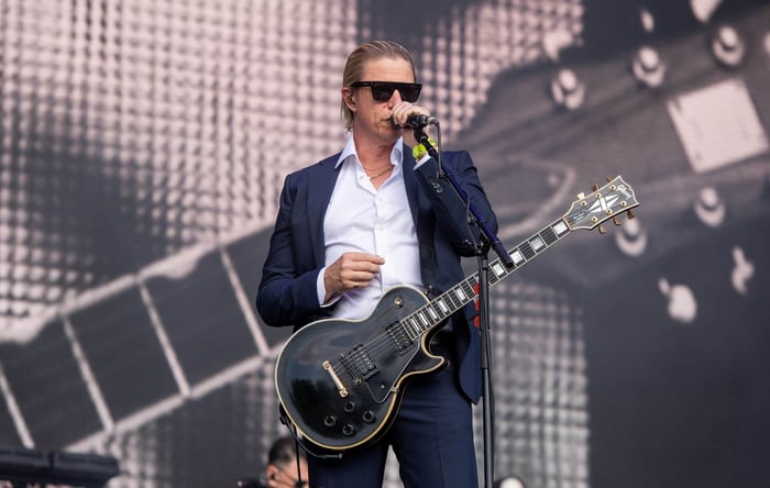 Paul Banks of Interpol at All Points East 2026 (Photo by Joseph Okpako/WireImage)