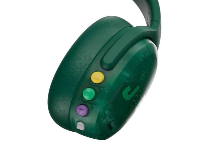 Close-up highlighting translucent design and controls