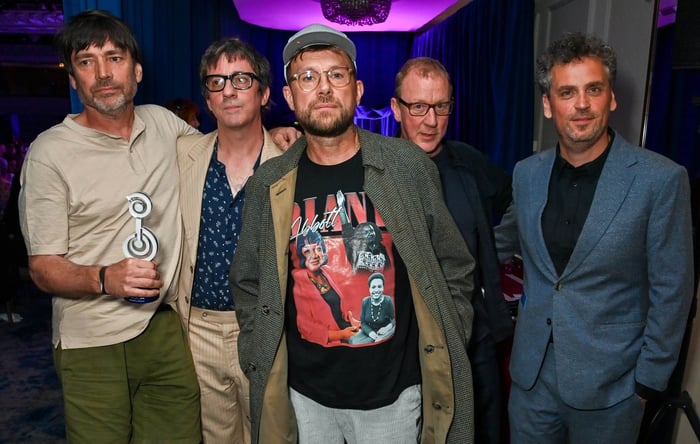 James Ford with Blur at the 2024 Nordoff and Robbins O2 Silver Clef Awards