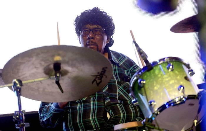 James Gadson behind the drums, a true rhythm master.