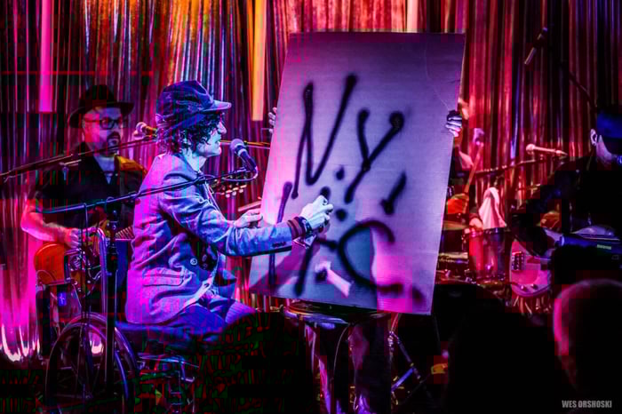 Jesse Malin onstage at Bowery Palace