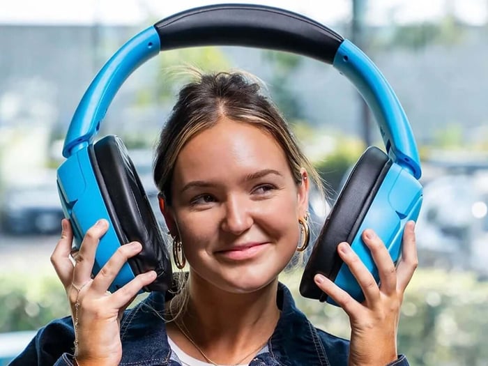 Blue XL headphones side profile