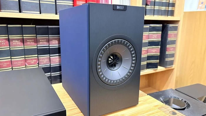 KEF Coda W speakers on stands