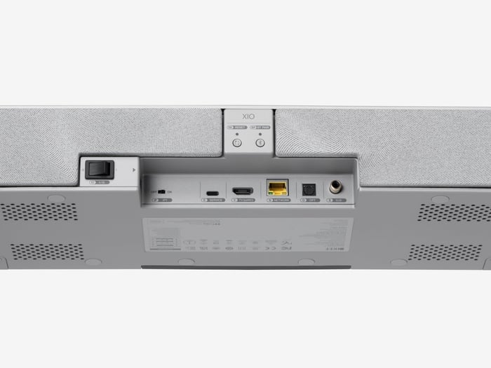 Side view emphasizing speaker placement