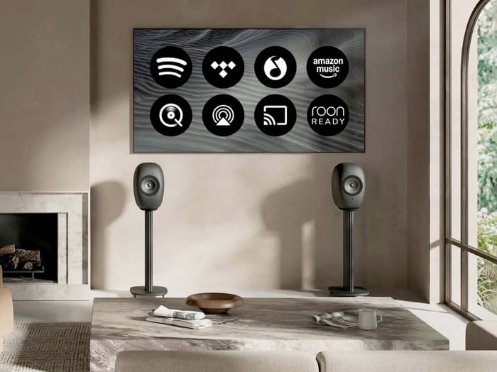 Final elegant shot of the LS LUXE speakers