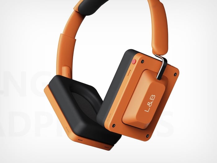 Side view of the headphones highlighting the tactile keycap surface