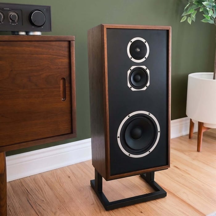 Acoustic suspension keeps sound tight and consistent, even tucked close to walls.