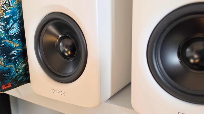 Edifier M90 speakers delivering powerful sound