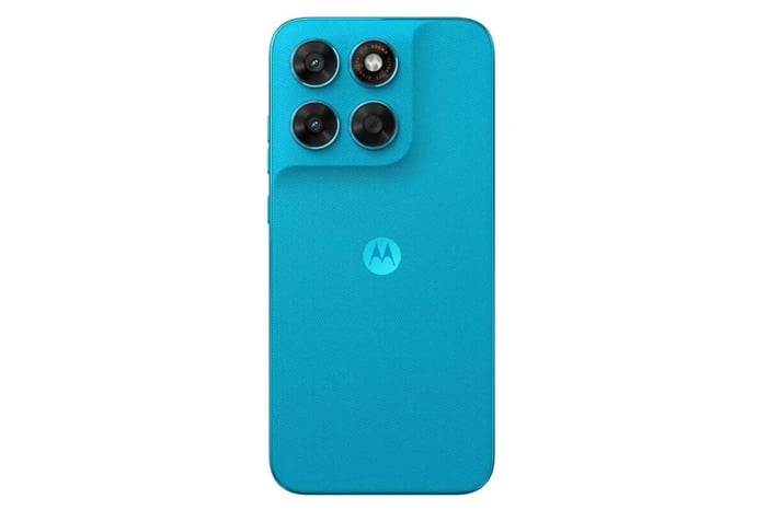 Moto G87 back view showing sleek design and colors