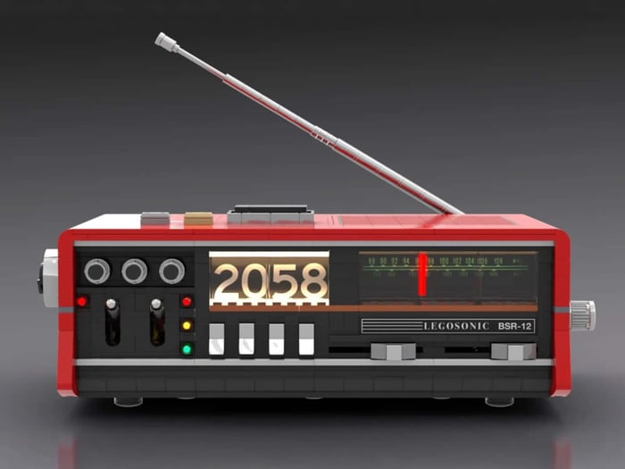Close-up of LEGO radio details