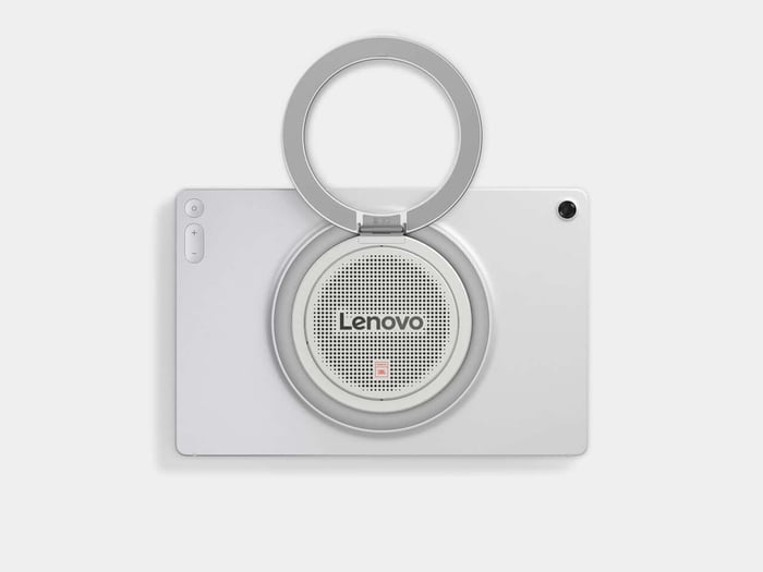 Tablet with kickstand in use