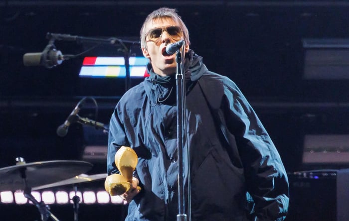Liam Gallagher of Oasis performs on stage at the Oasis 'Live '25 World Tour'