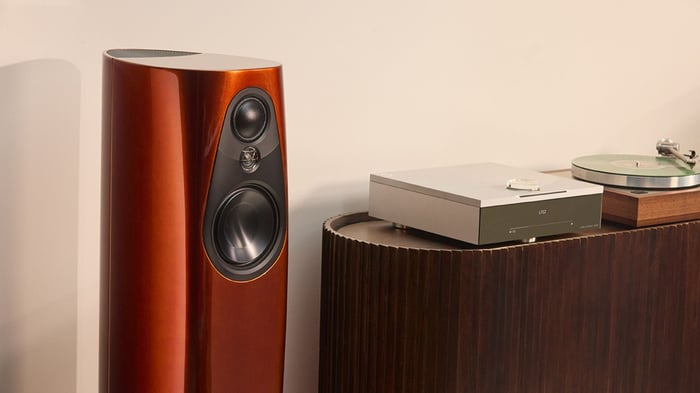 Linn 343 speaker in a modern home