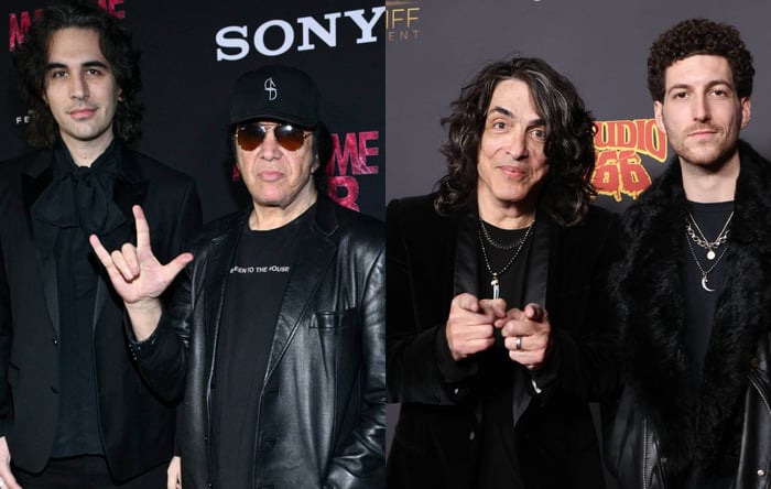 Paul Stanley, Evan Stanley, Nick Simmons and Gene Simmons