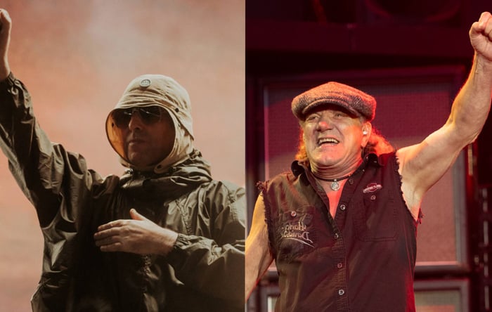 Oasis’ Liam Gallagher and AC/DC’s Brian Johnson