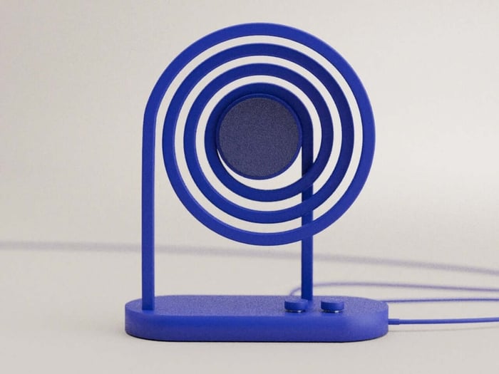 Loopen speaker in cobalt blue with concentric loops