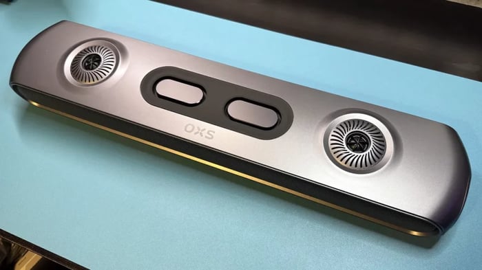 Unique gaming soundbar with neck speakers