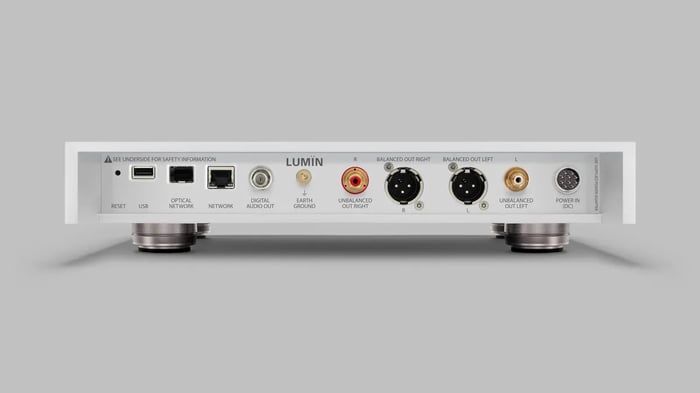 Lumin X2 network audio player showing rear connectivity ports