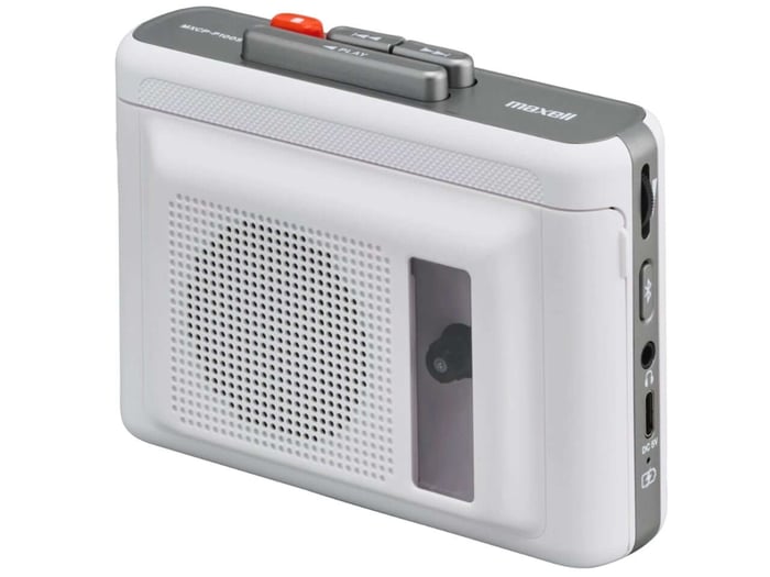 Maxell cassette player with tape inserted