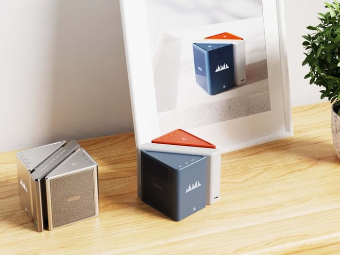 Render of the Merge speaker set