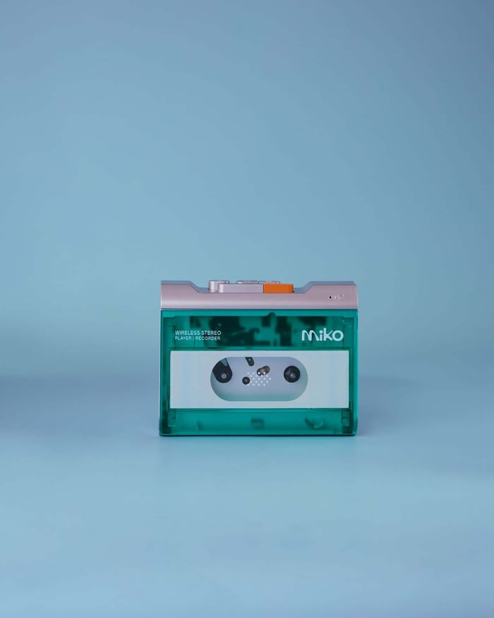 Close-up of the Miko cassette player