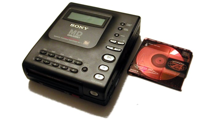 Mini-disc encased in protective cartridge