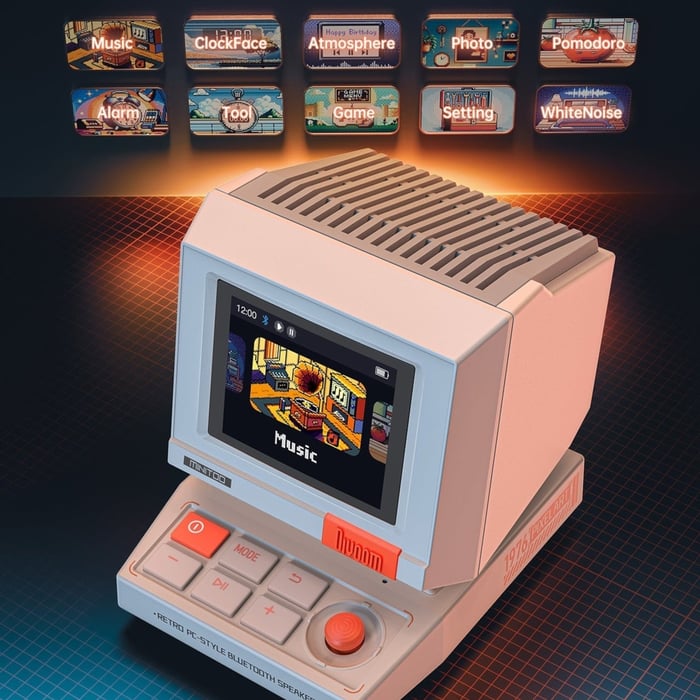 Tiny retro PC alarm clock with pixel art display