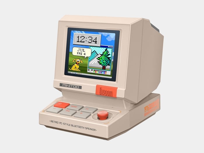 MiniToo retro PC style pixel Bluetooth speaker and alarm clock