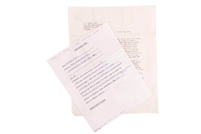 Morrissey’s rare 1977 letter with a unique passport-style photo