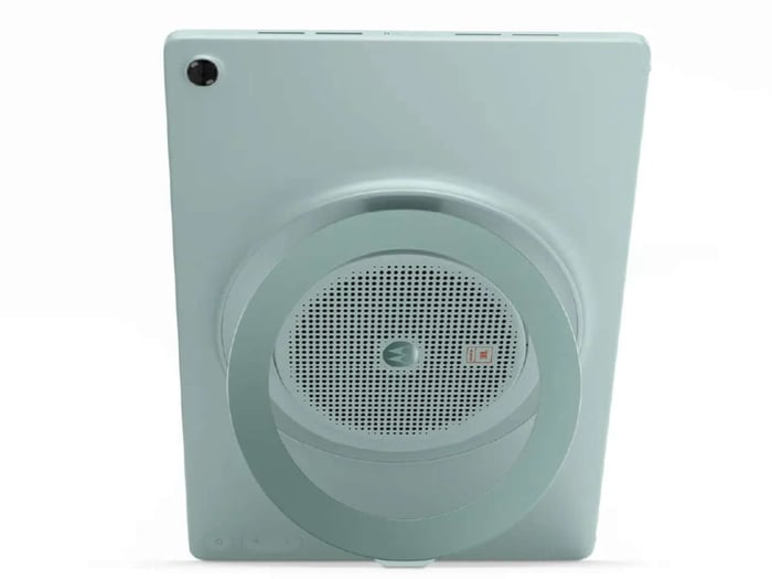Tablet showing the multi-position 360-degree kickstand