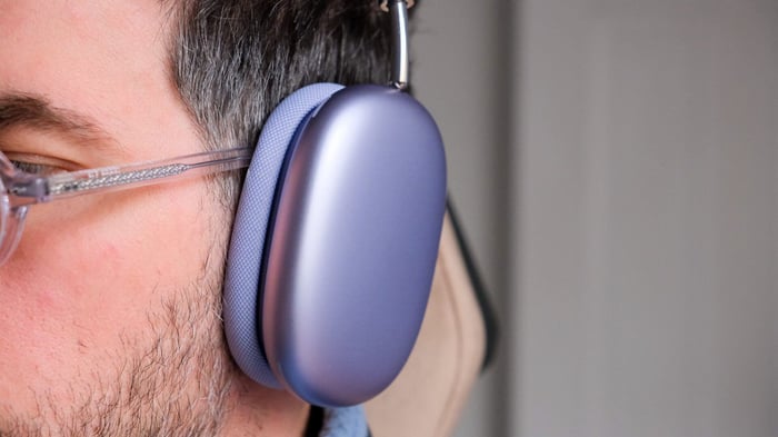 Close-up of Apple AirPods Max 2 earcups