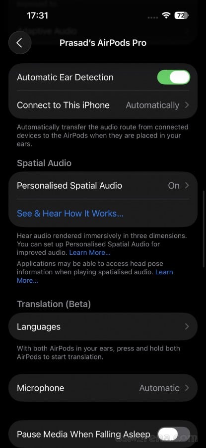 Convenient settings on iPhone