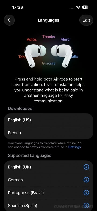 Live translation beta feature