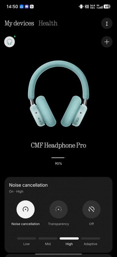 Images highlighting the technical features and design of the CMF Headphone Pro.