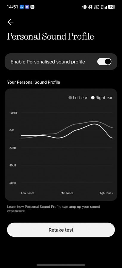 Sound tuning options on CMF Headphone Pro.