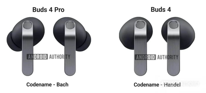 Galaxy Buds 4 showing off a modern and sleek design