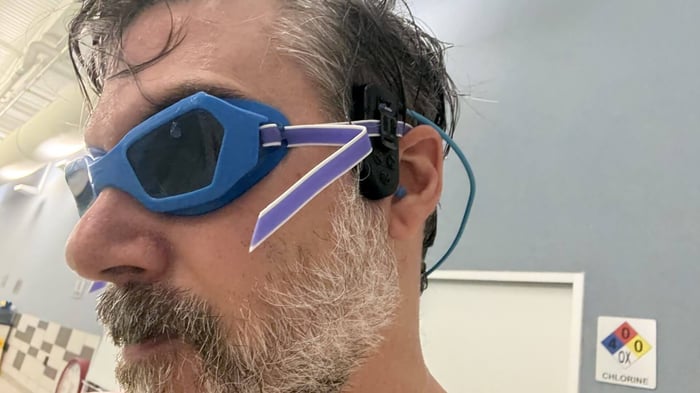 Close-up of H2O Audio Sonar 2 Pro headphones controls