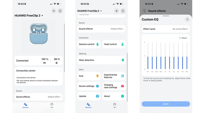 Intuitive touch controls on FreeClip 2’s comfort bean