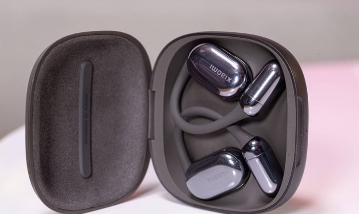 OpenWear Stereo Pro charging case with earbuds inside