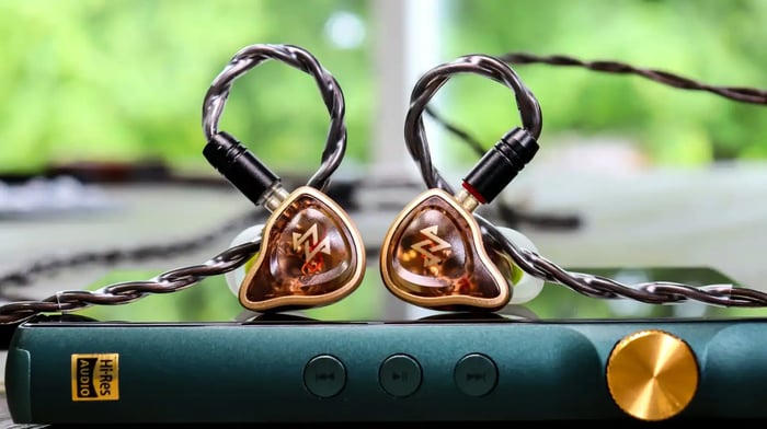 Close-up of earbuds in ear