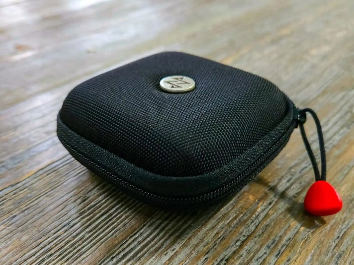 Compact black fabric carry case