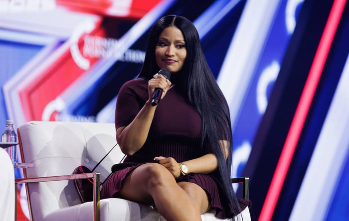 Nicki Minaj speaking at Turning Point USA conference