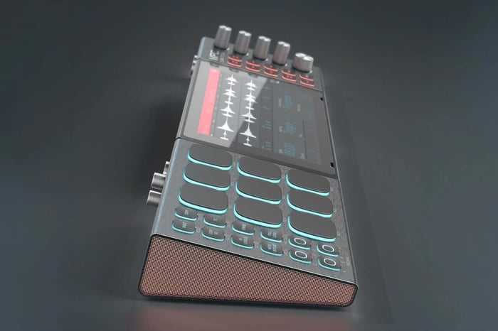 Side profile showcasing the MIDI controller design for the Switch